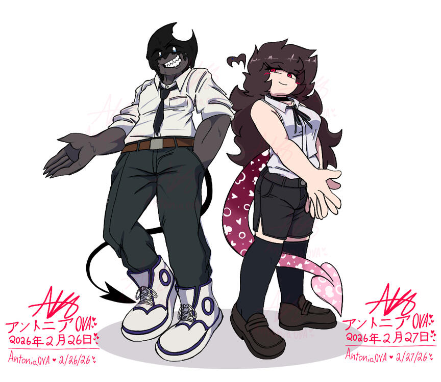 Inky &amp; Antonia Chainsaw man Designs - Different Style + 2 Full Body + Simple shading